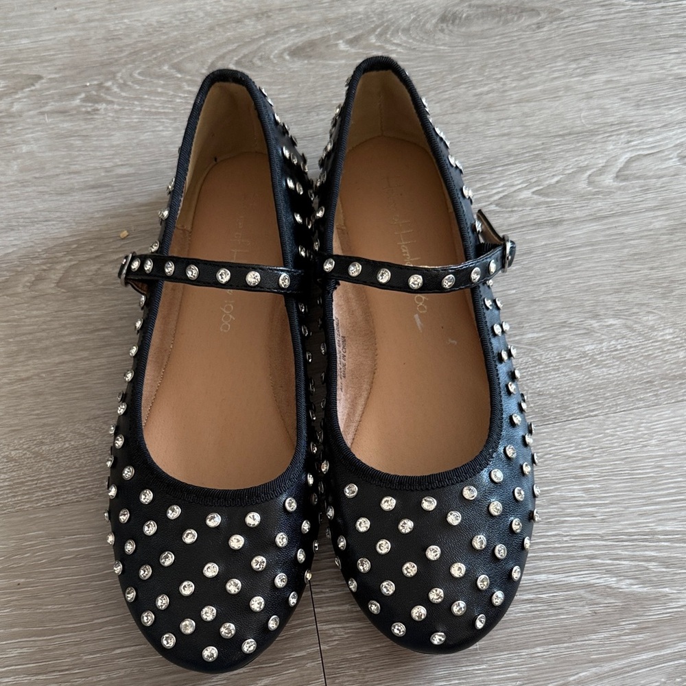 NWOT HOUSE OF HARLOW 1960 FLASHY RHINESTONE MARY JANE FLATS, SIZE 8
